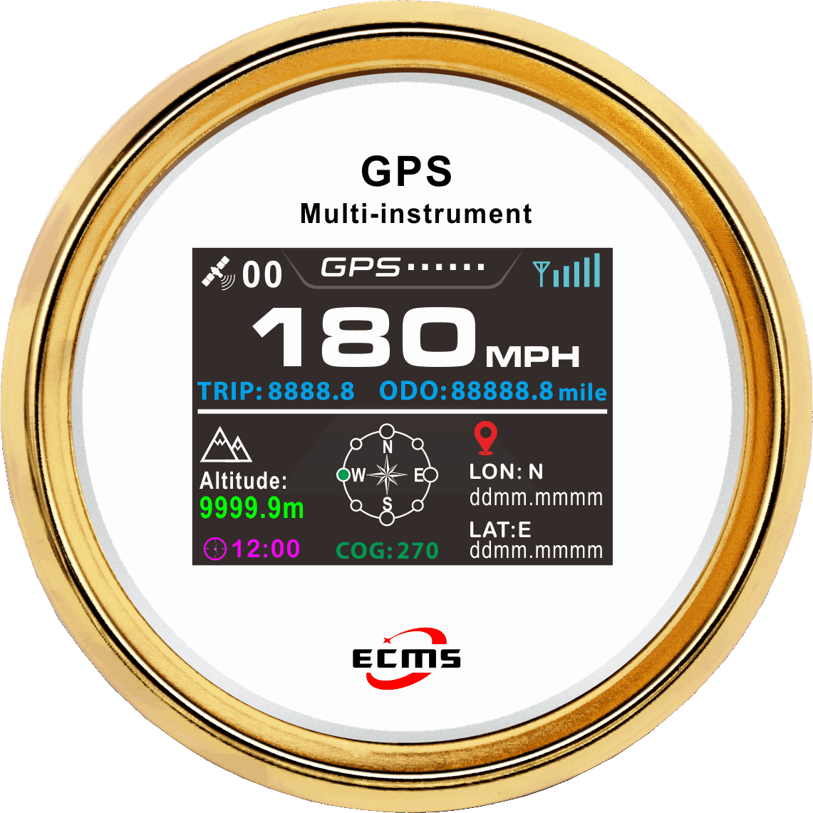 ECP/ECP2-TFT GPS速度/高度儀表